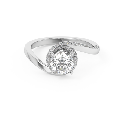 Emerald Solitaire Lab Grown Diamond Engagement Ring