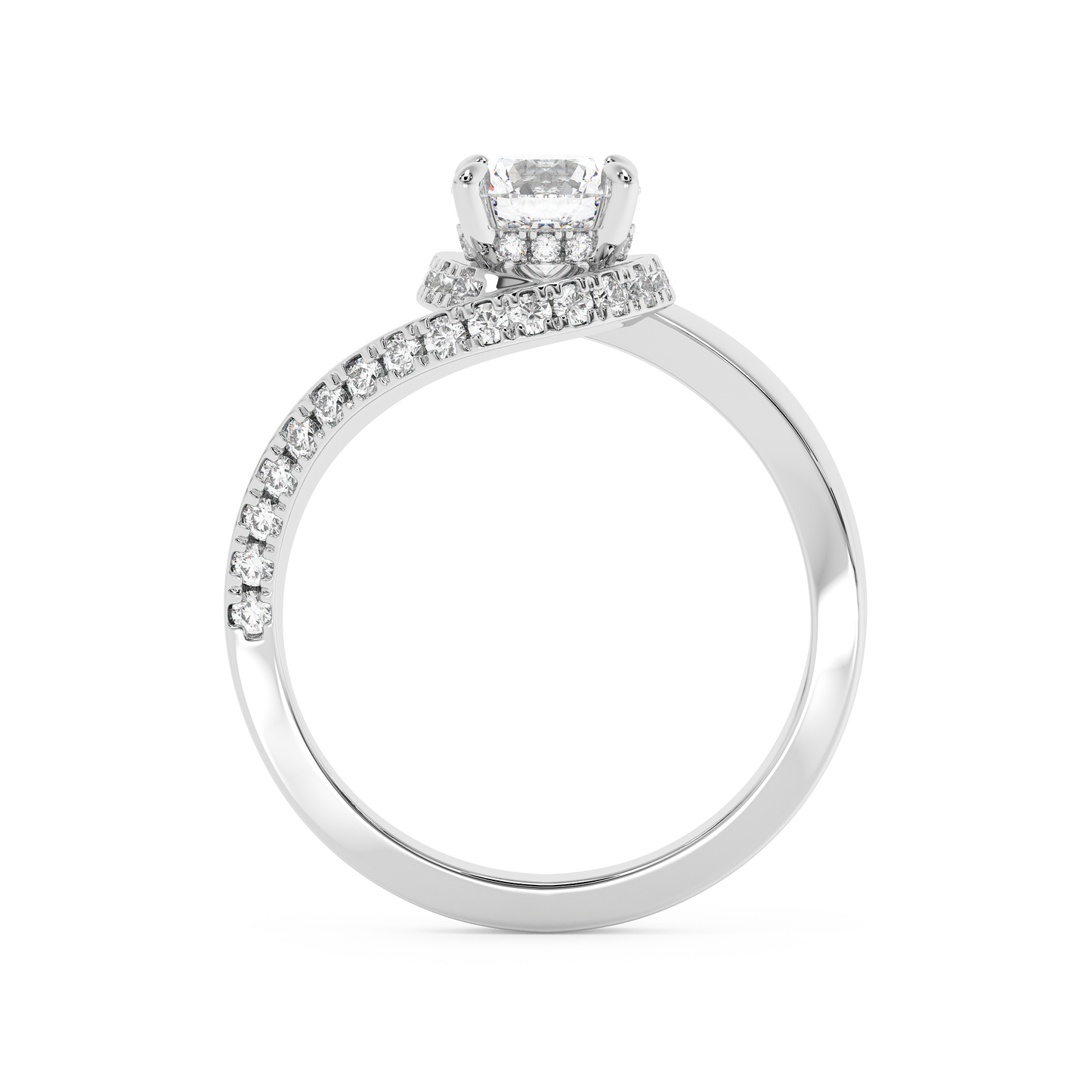 Emerald Solitaire Lab Grown Diamond Engagement Ring