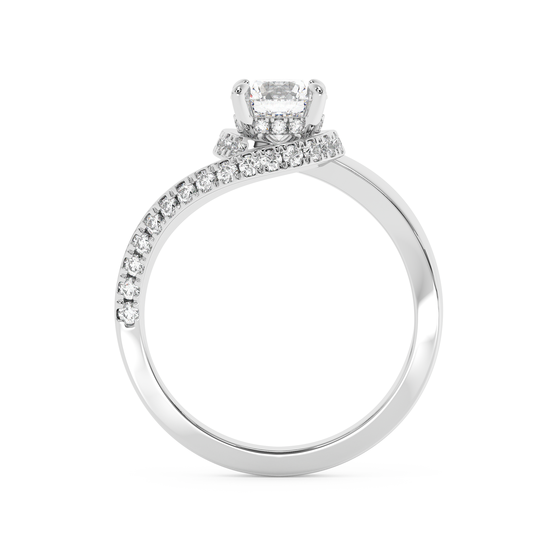 Emerald Solitaire Lab Grown Diamond Engagement Ring