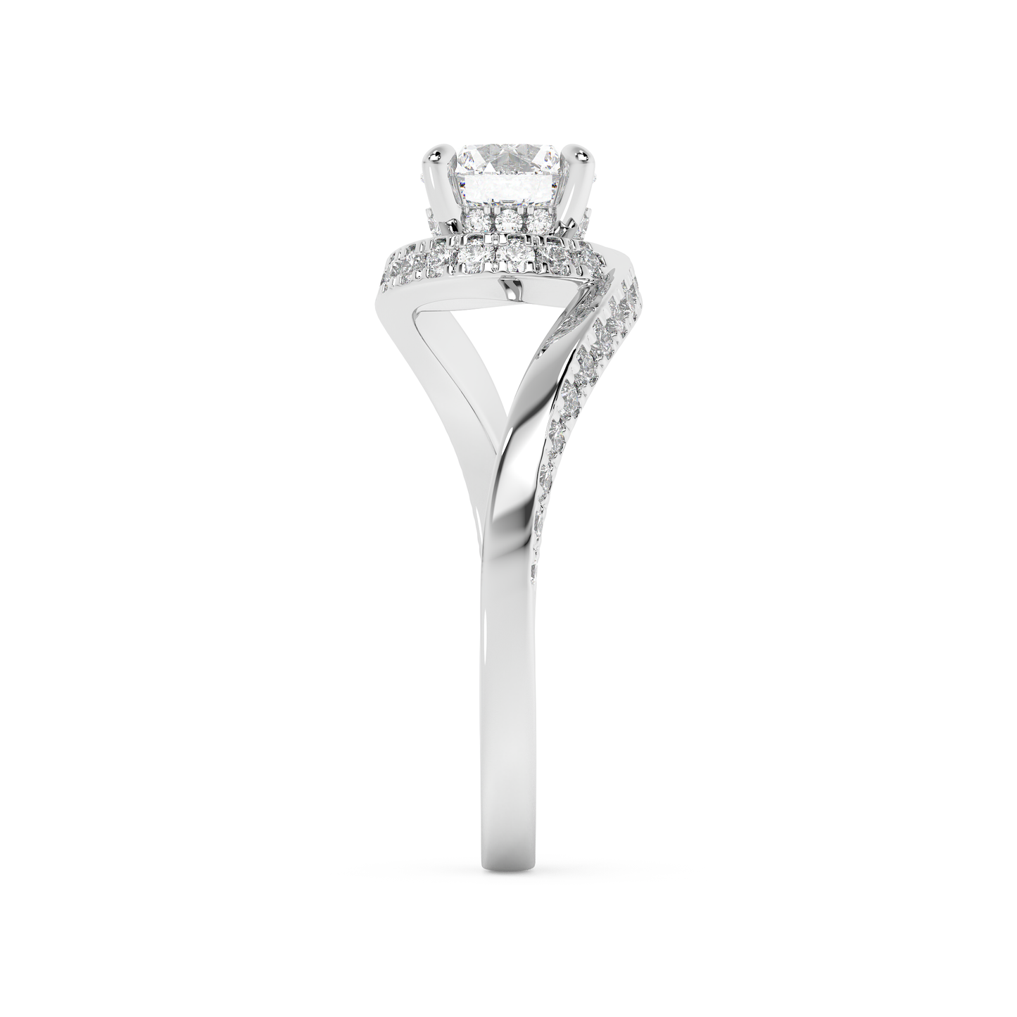 Emerald Solitaire Lab Grown Diamond Engagement Ring
