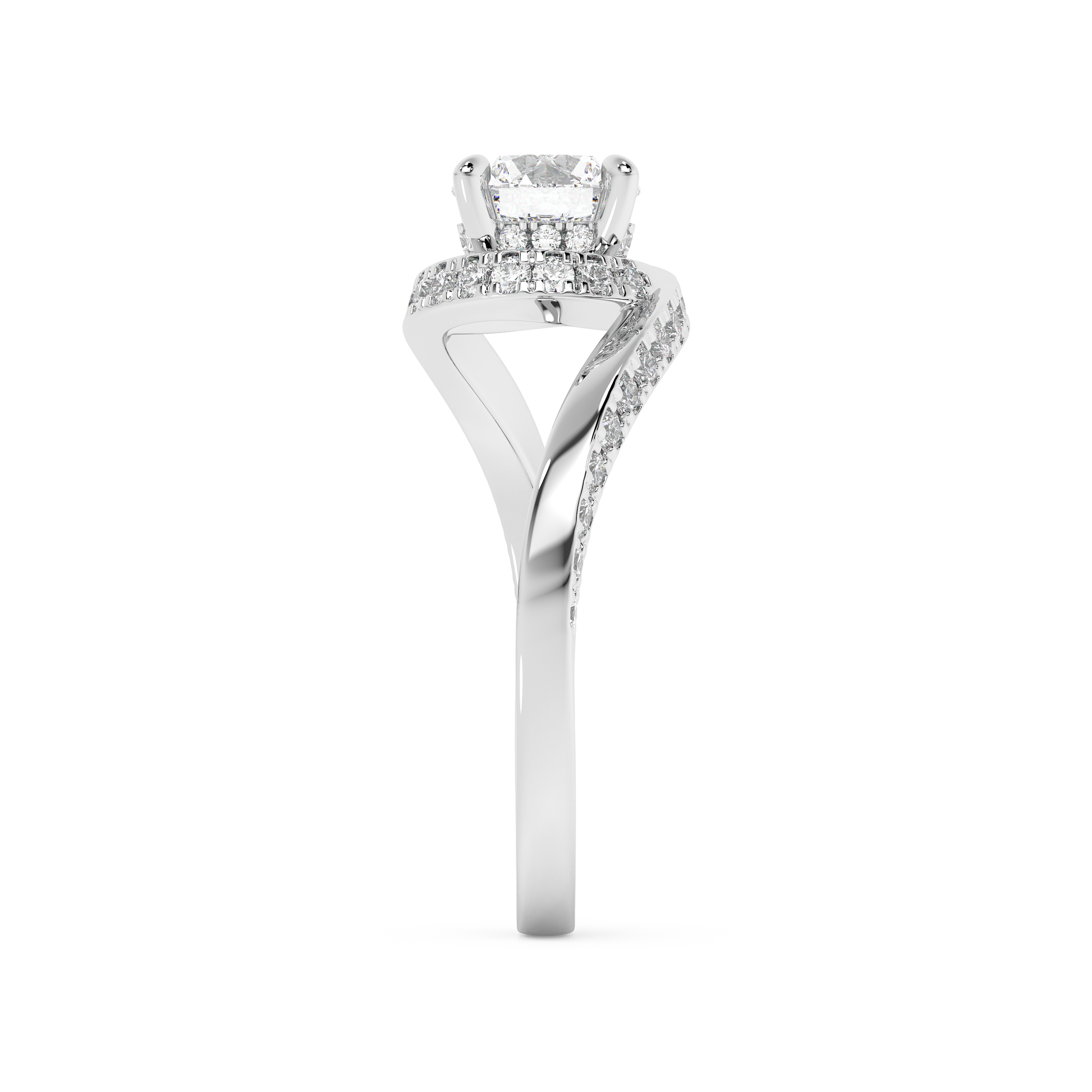 Emerald Solitaire Lab Grown Diamond Engagement Ring