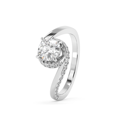 Emerald Solitaire Lab Grown Diamond Engagement Ring