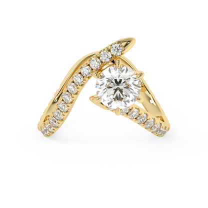 Emerald Solitaire Lab Grown Diamond Engagement Ring