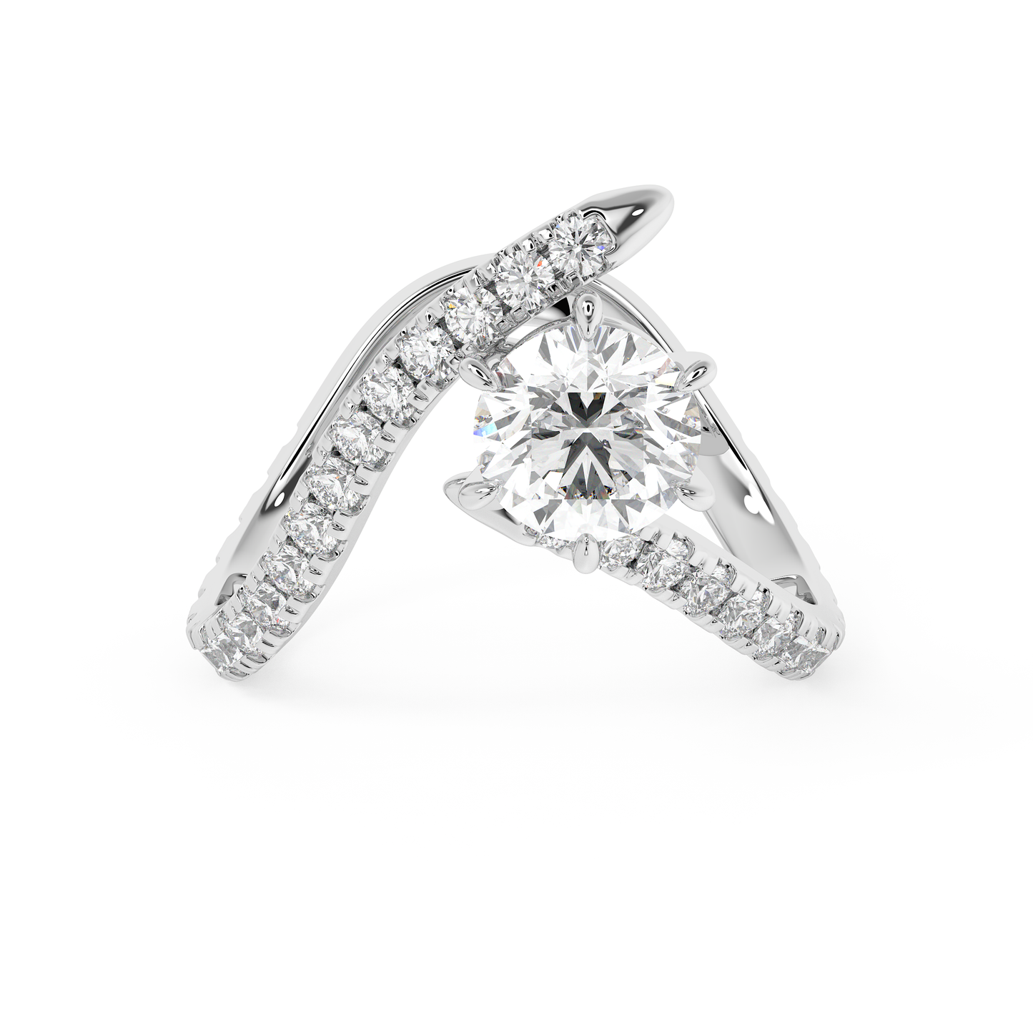 Emerald Solitaire Lab Grown Diamond Engagement Ring