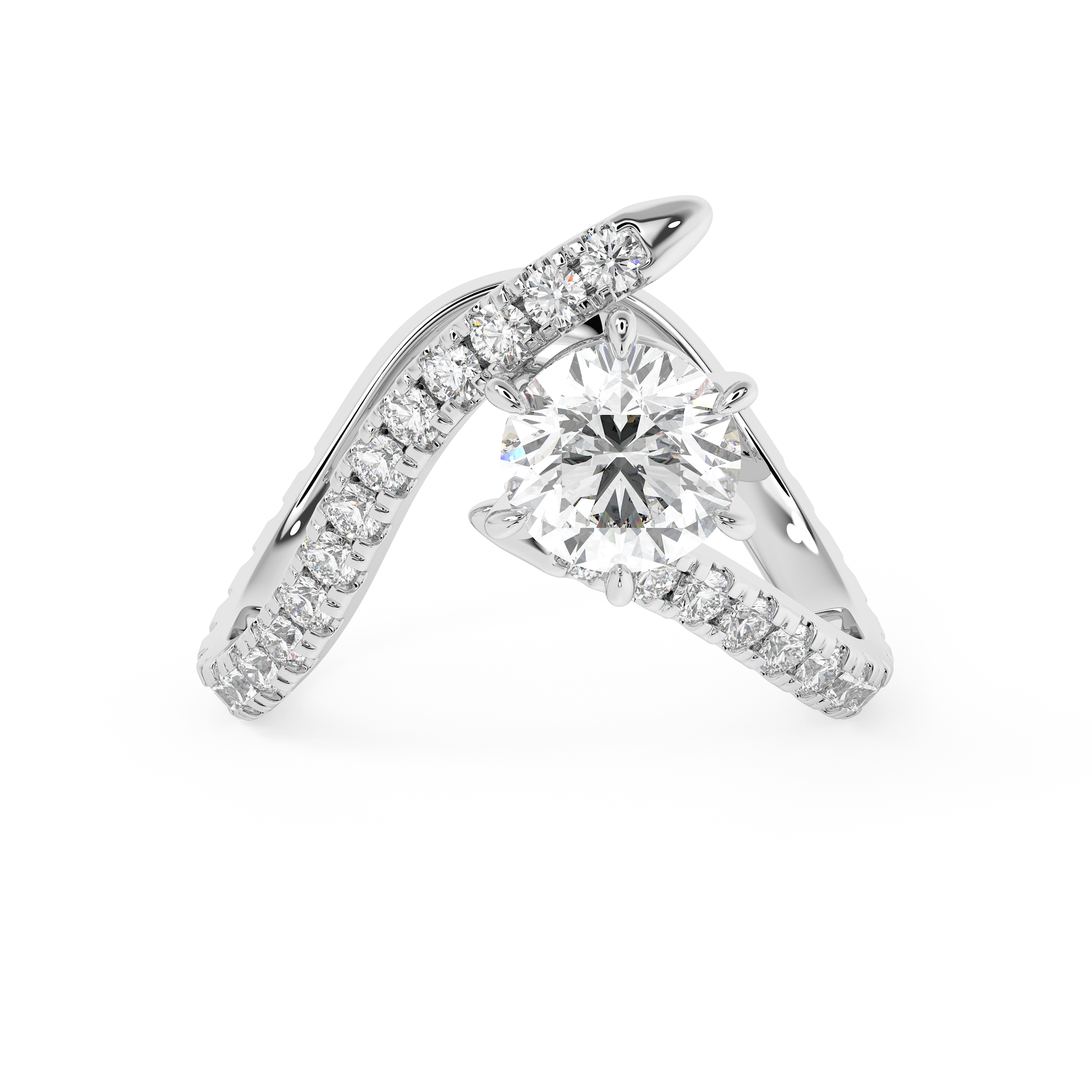 Emerald Solitaire Lab Grown Diamond Engagement Ring