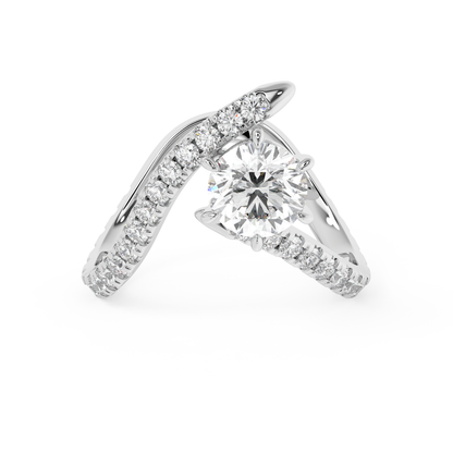 Emerald Solitaire Lab Grown Diamond Engagement Ring
