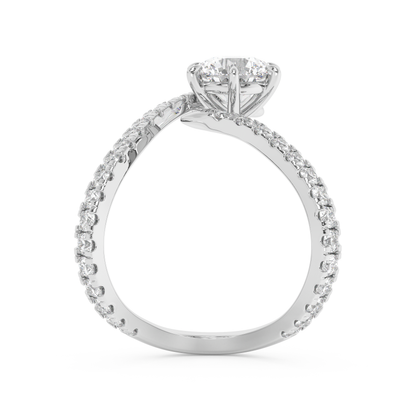 Emerald Solitaire Lab Grown Diamond Engagement Ring