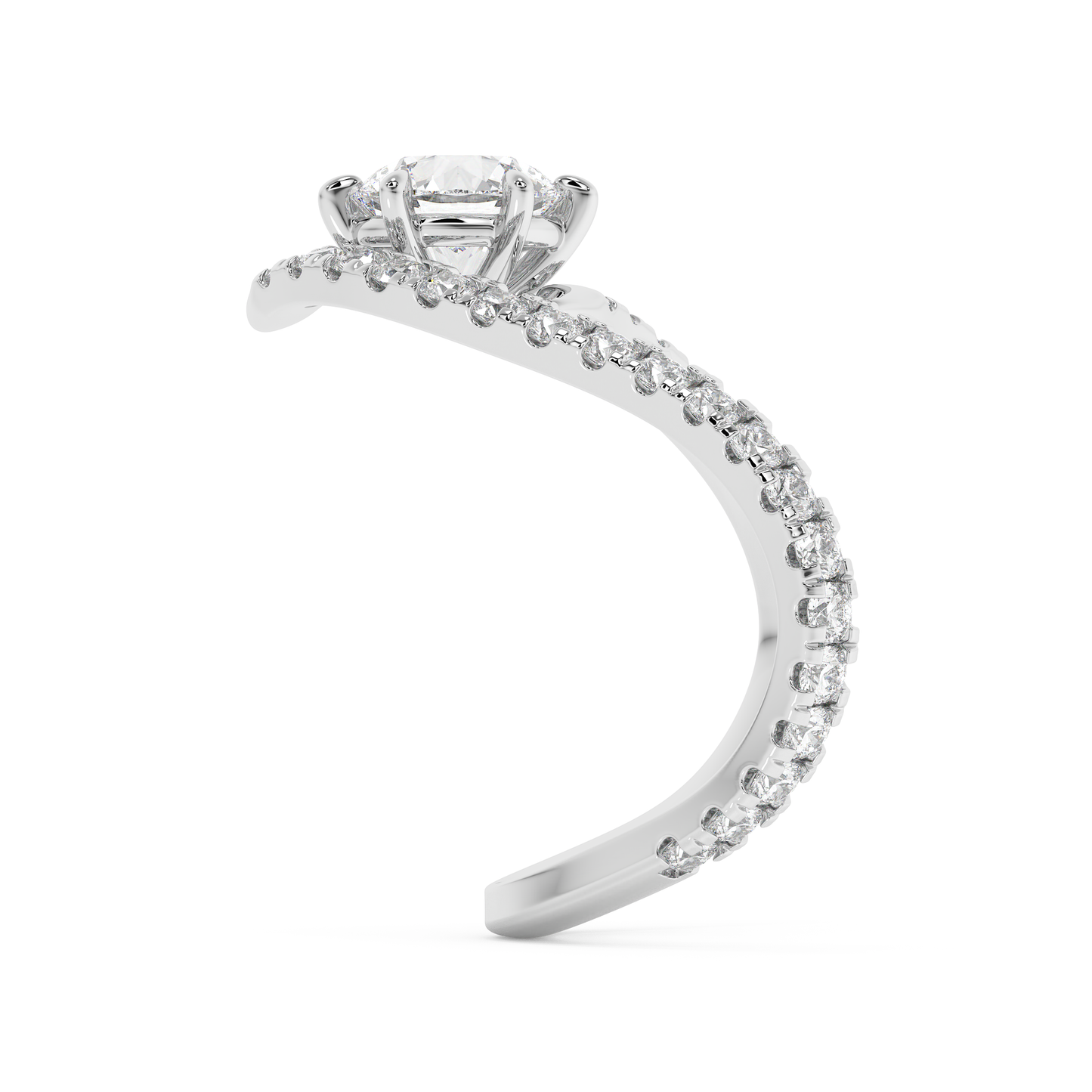 Emerald Solitaire Lab Grown Diamond Engagement Ring