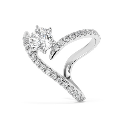 Emerald Solitaire Lab Grown Diamond Engagement Ring