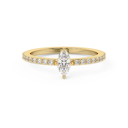 Emerald Solitaire Lab Grown Diamond Engagement Ring