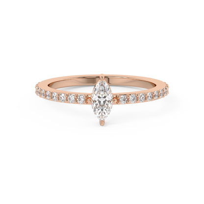 Emerald Solitaire Lab Grown Diamond Engagement Ring