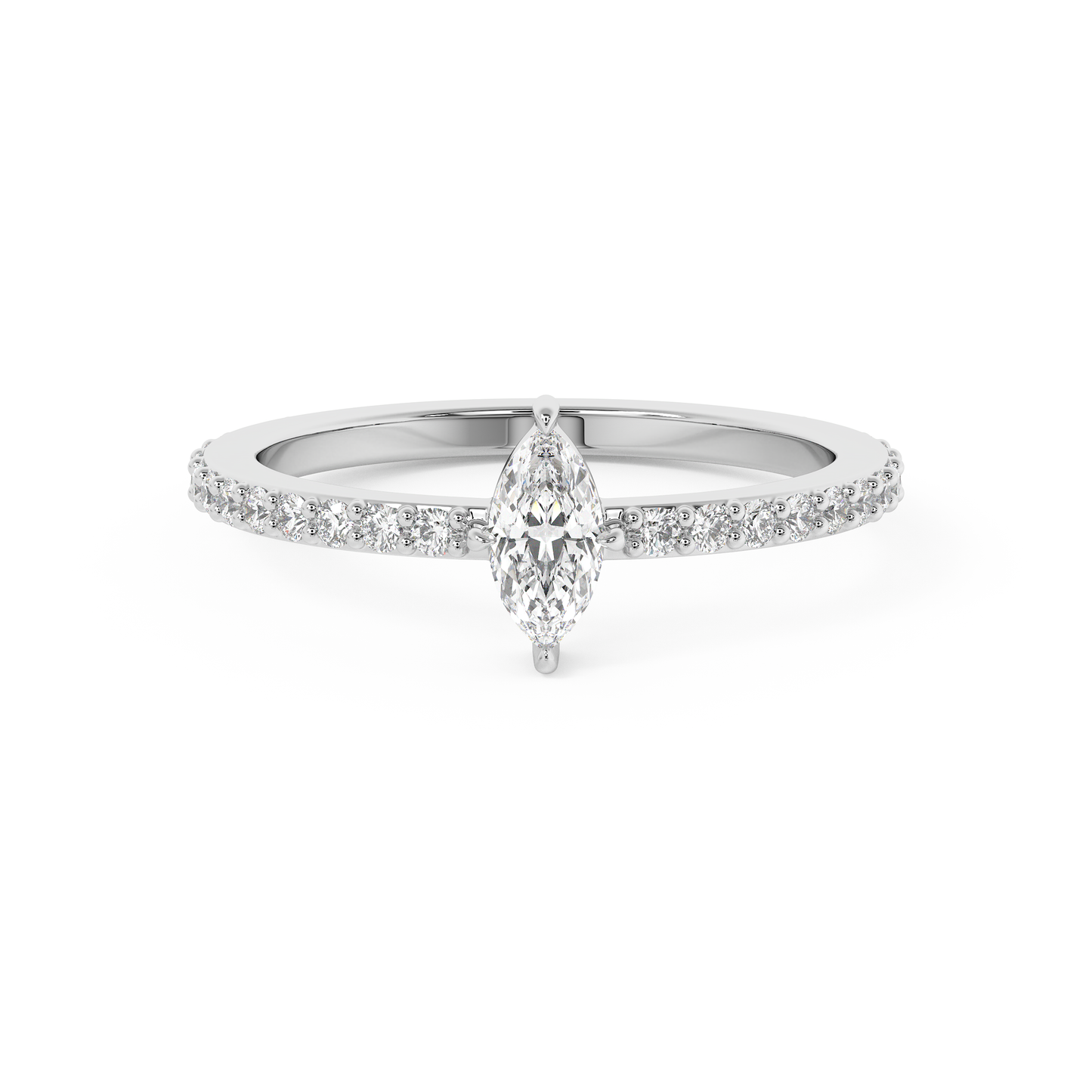 Emerald Solitaire Lab Grown Diamond Engagement Ring