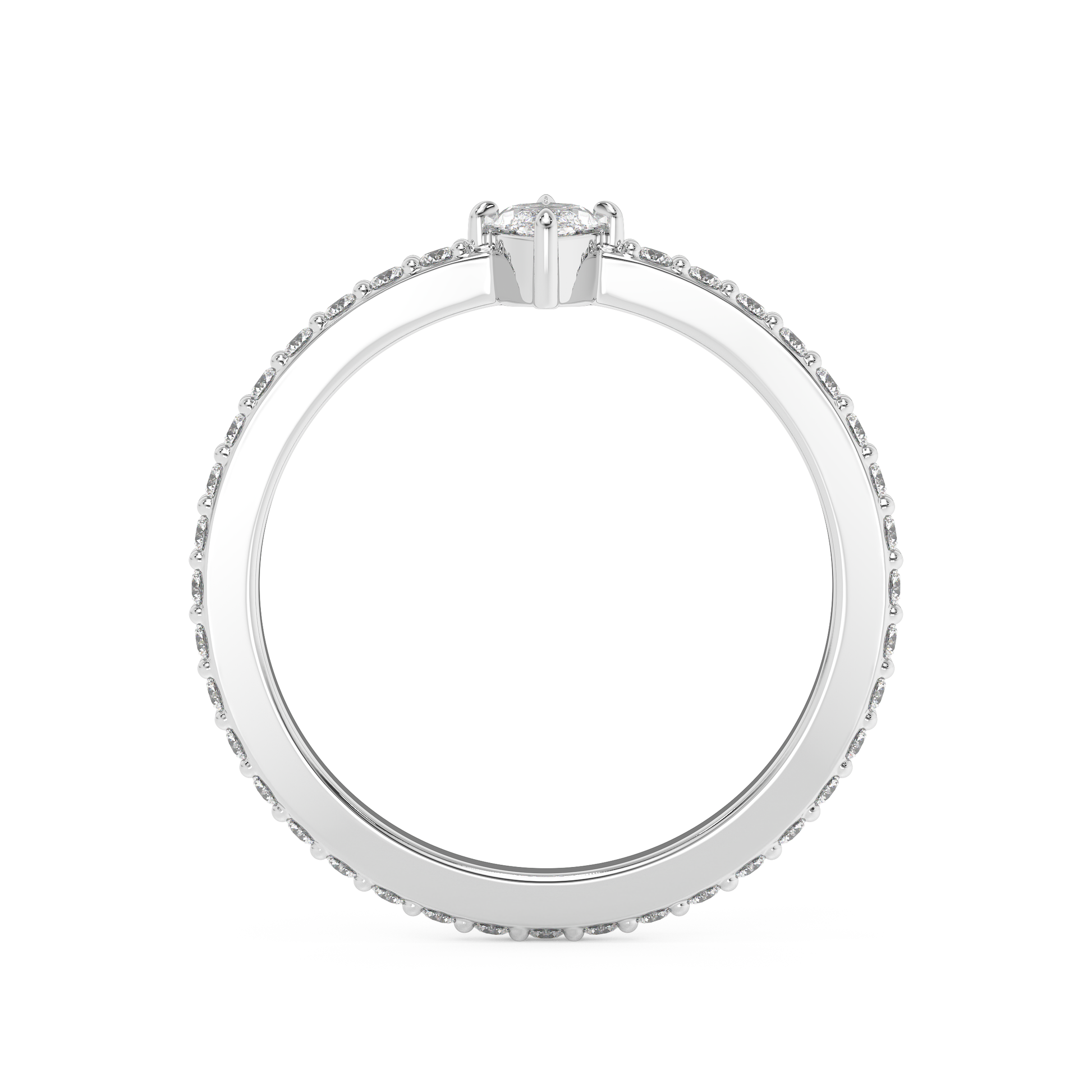 Emerald Solitaire Lab Grown Diamond Engagement Ring