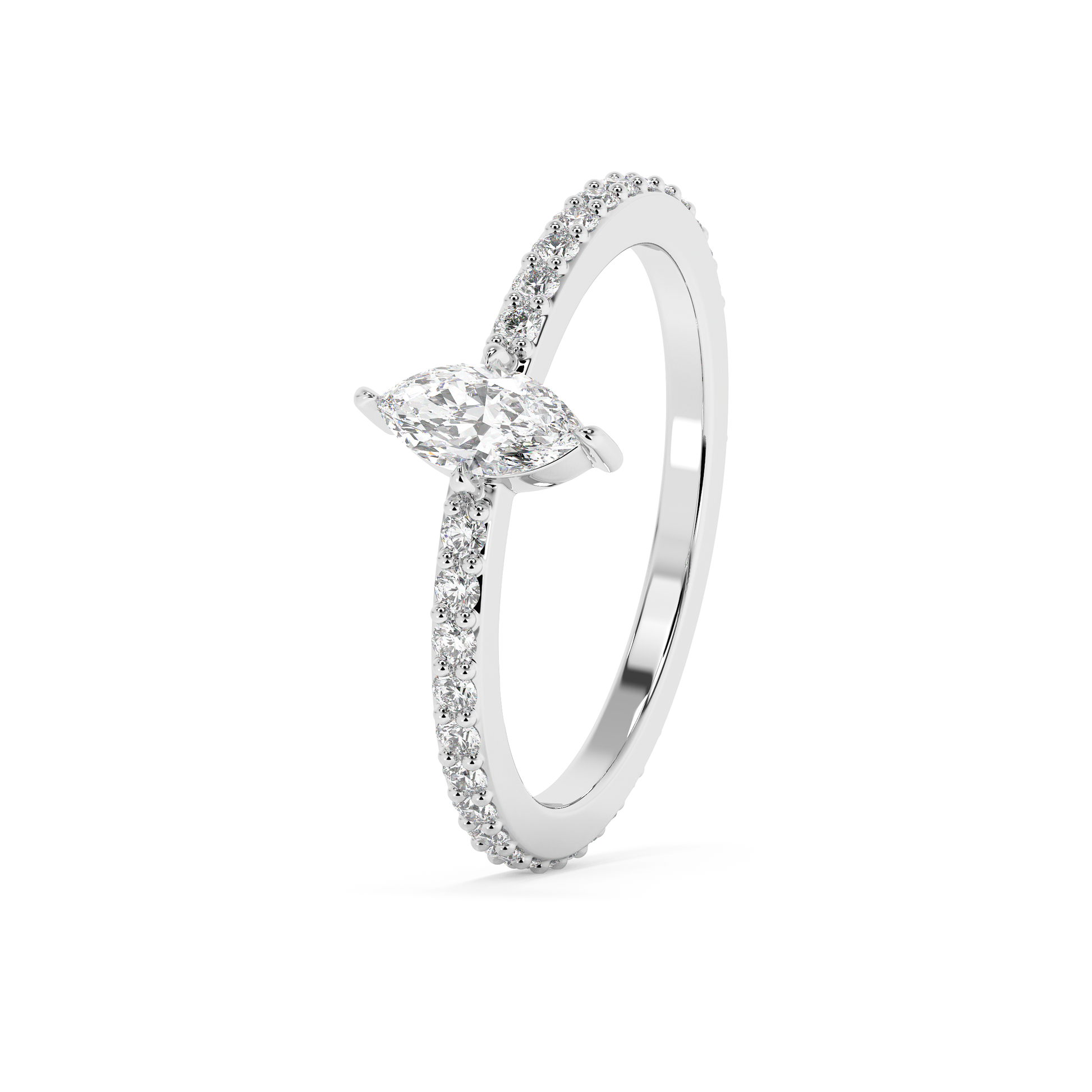 Emerald Solitaire Lab Grown Diamond Engagement Ring
