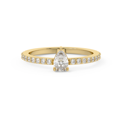 Emerald Solitaire Lab Grown Diamond Engagement Ring