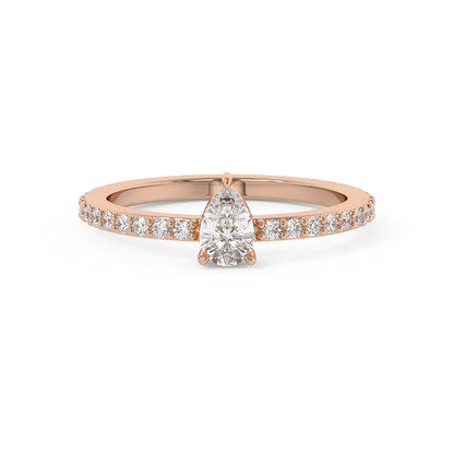 Emerald Solitaire Lab Grown Diamond Engagement Ring