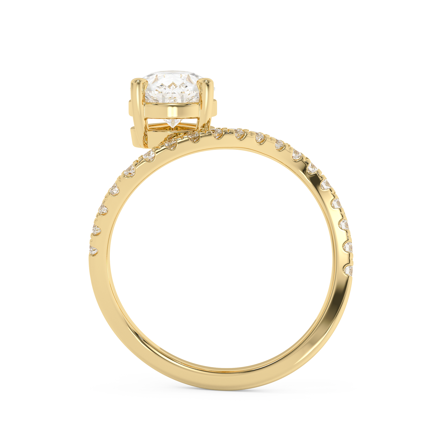 Emerald Solitaire Lab Grown Diamond Engagement Ring