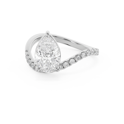 Emerald Solitaire Lab Grown Diamond Engagement Ring