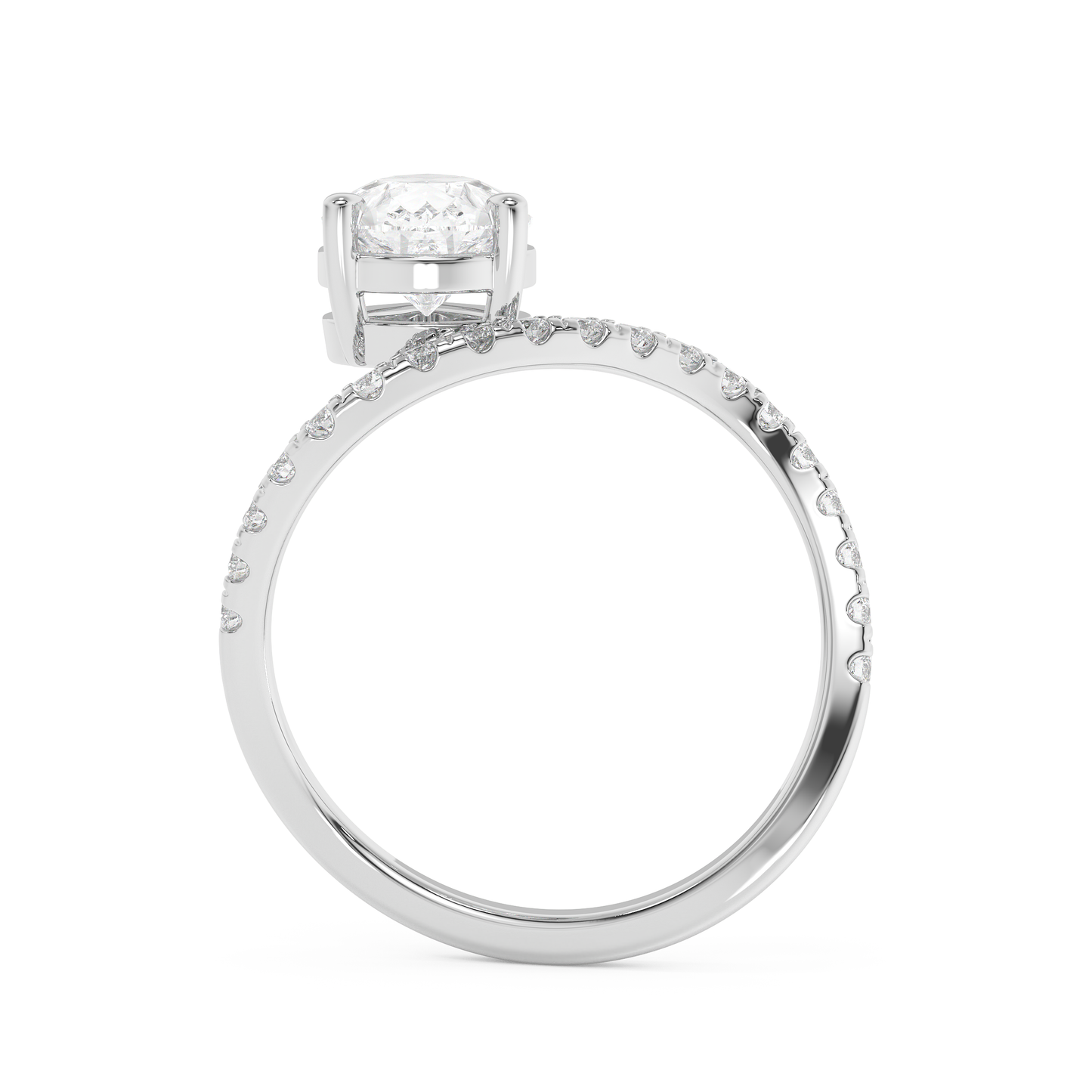 Emerald Solitaire Lab Grown Diamond Engagement Ring
