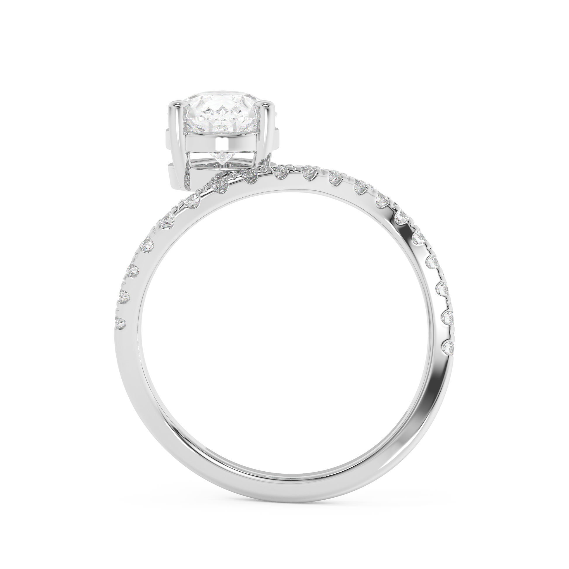 Emerald Solitaire Lab Grown Diamond Engagement Ring