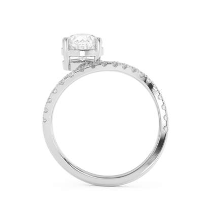 Emerald Solitaire Lab Grown Diamond Engagement Ring
