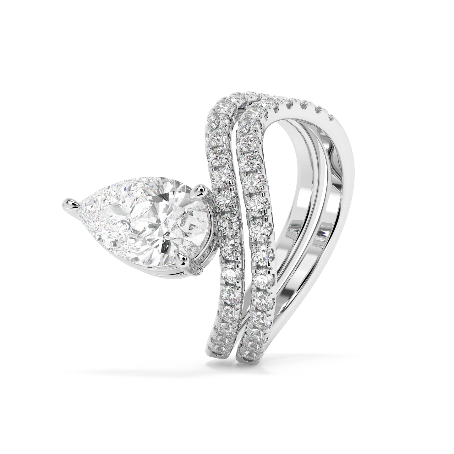 Emerald Solitaire Lab Grown Diamond Engagement Ring