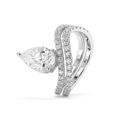 Emerald Solitaire Lab Grown Diamond Engagement Ring