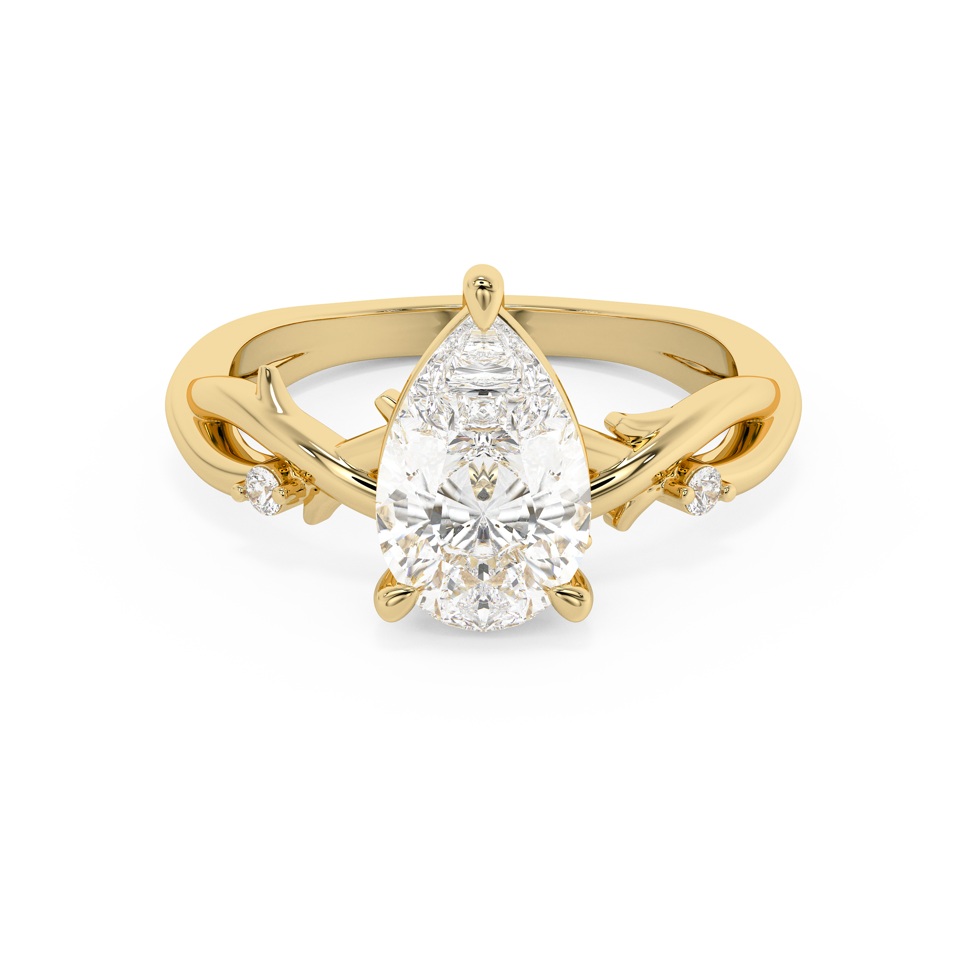 Emerald Solitaire Lab Grown Diamond Engagement Ring