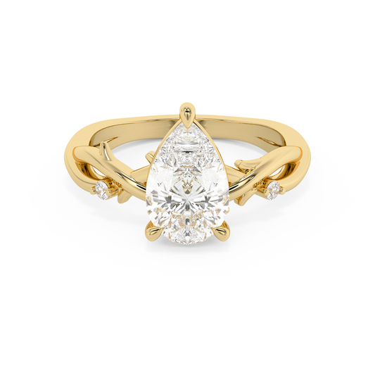 Emerald Solitaire Lab Grown Diamond Engagement Ring