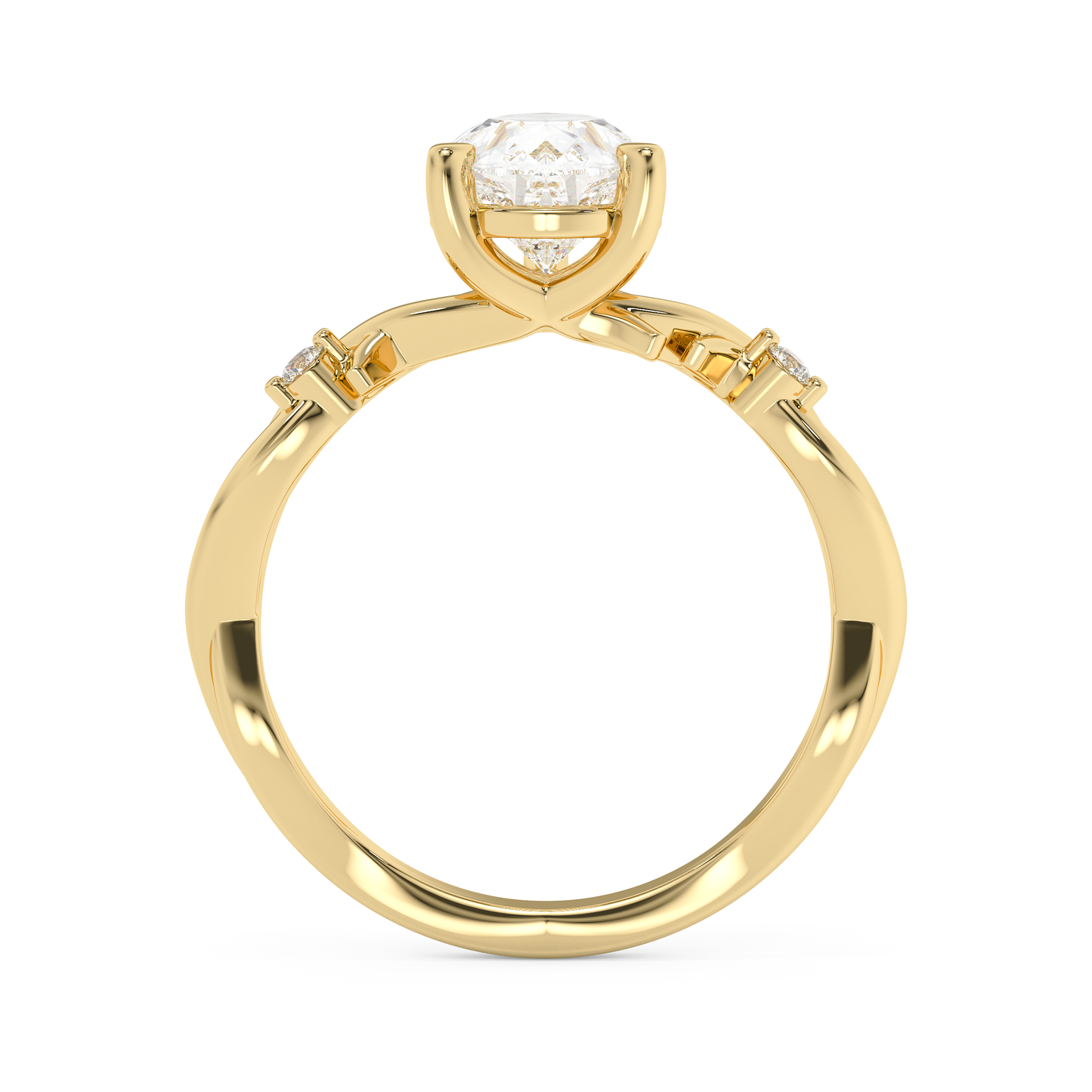 Emerald Solitaire Lab Grown Diamond Engagement Ring