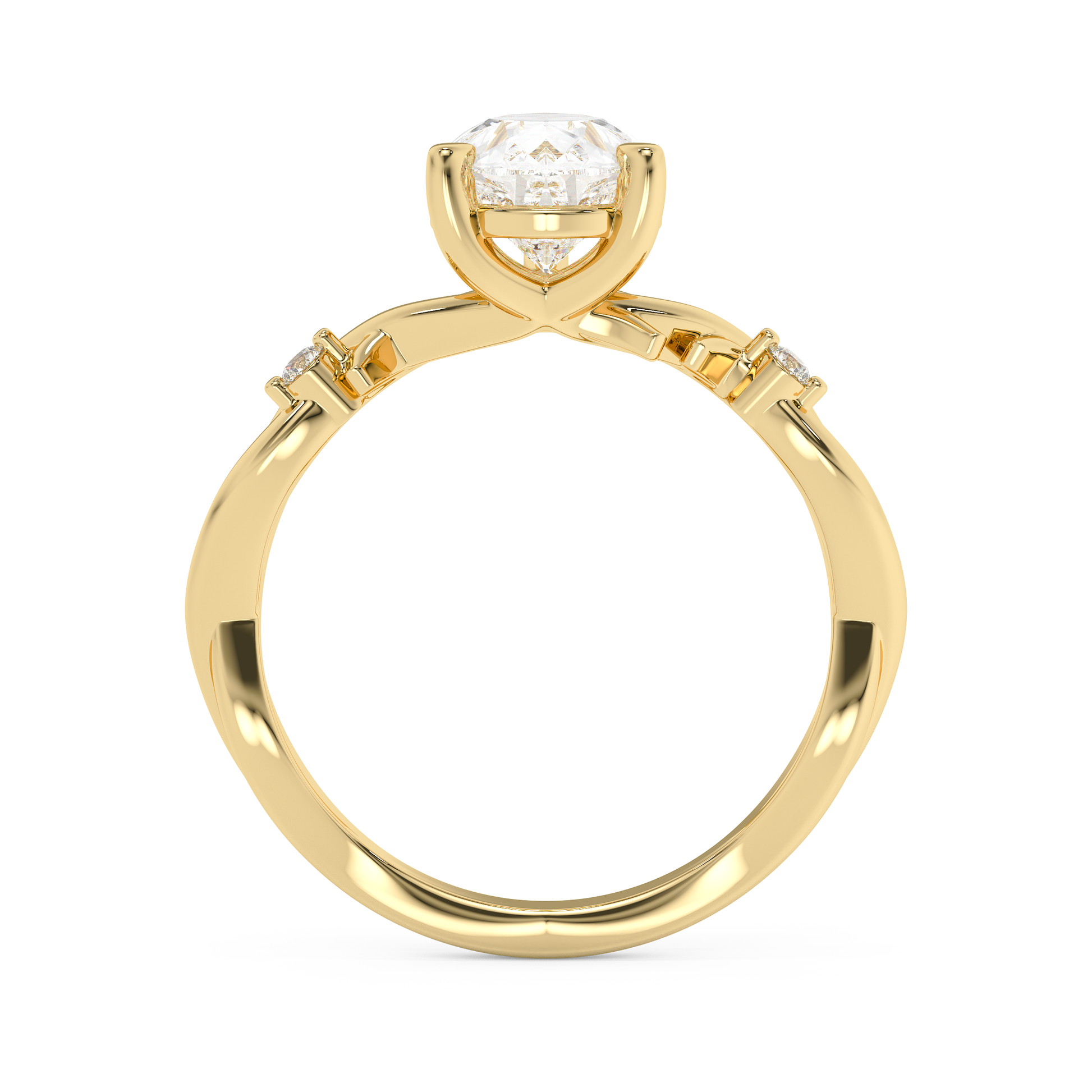 Emerald Solitaire Lab Grown Diamond Engagement Ring