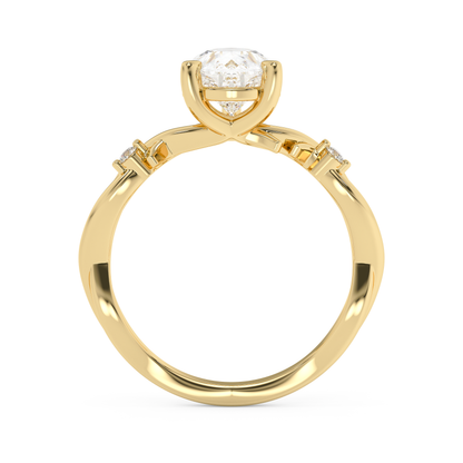 Emerald Solitaire Lab Grown Diamond Engagement Ring