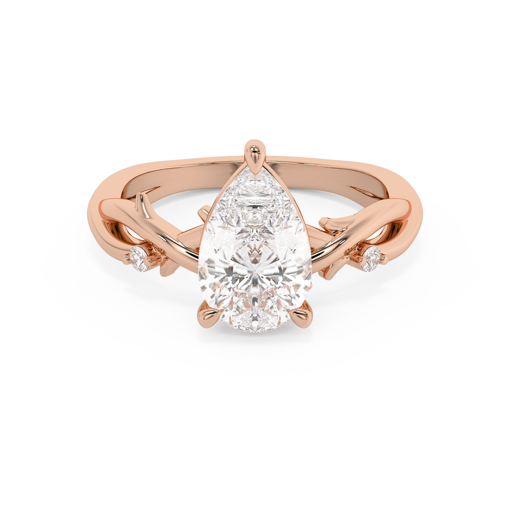 Emerald Solitaire Lab Grown Diamond Engagement Ring