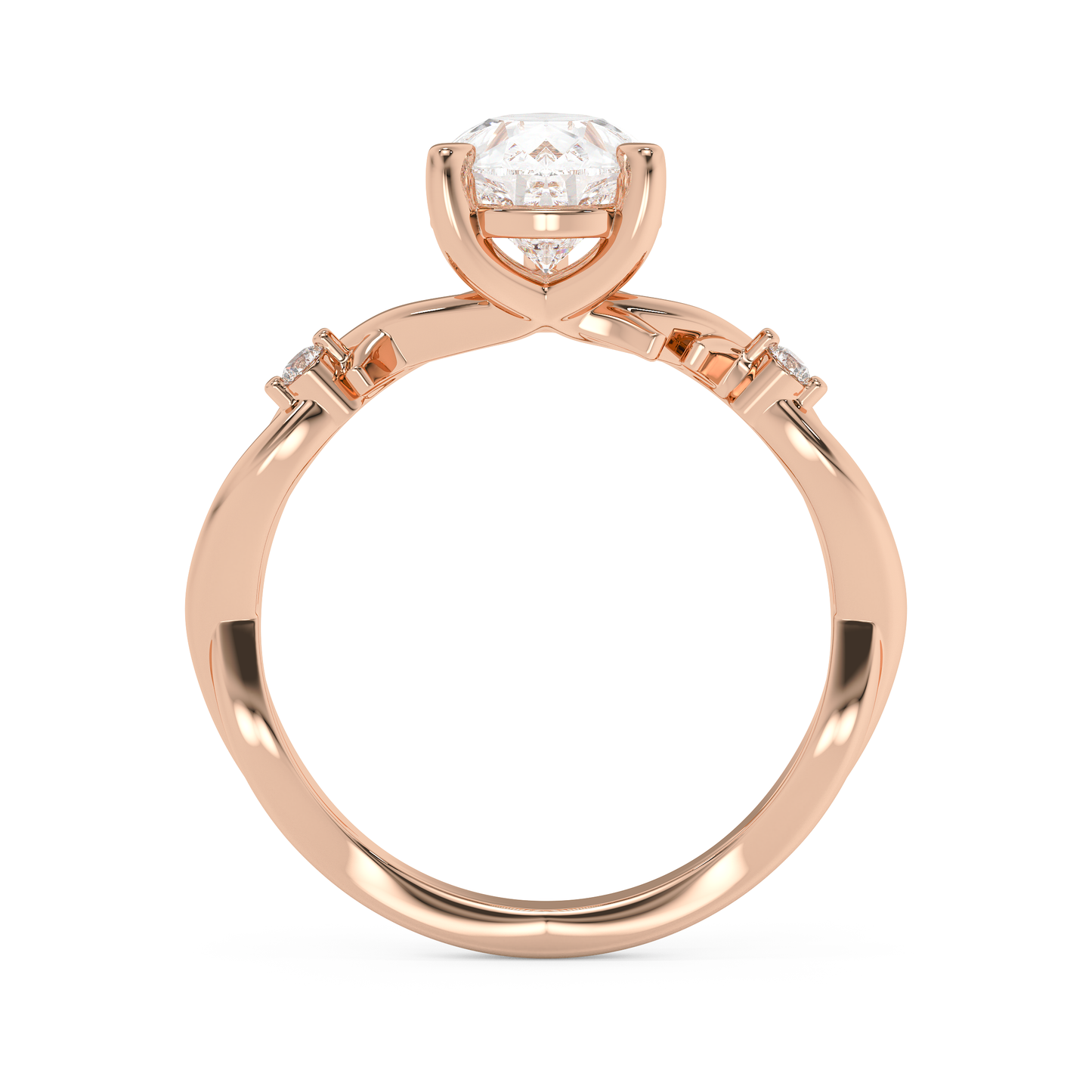 Emerald Solitaire Lab Grown Diamond Engagement Ring