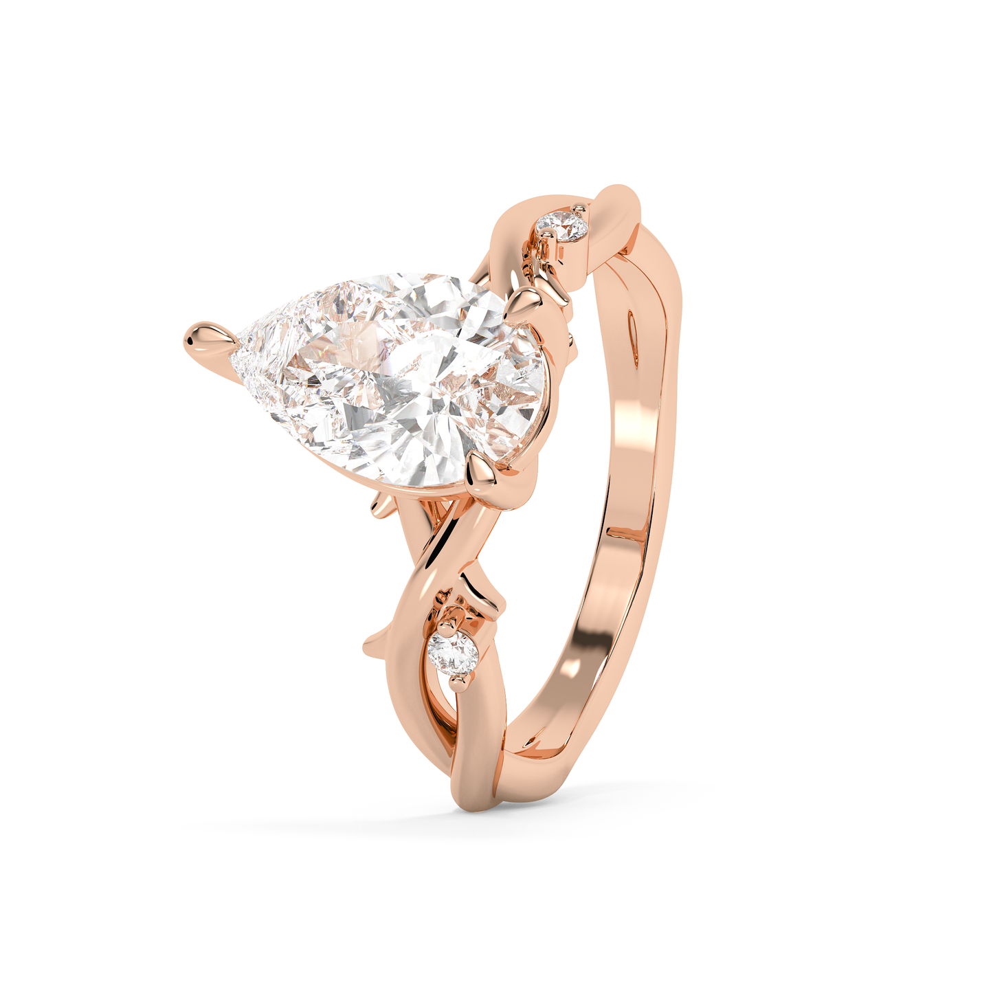 Emerald Solitaire Lab Grown Diamond Engagement Ring