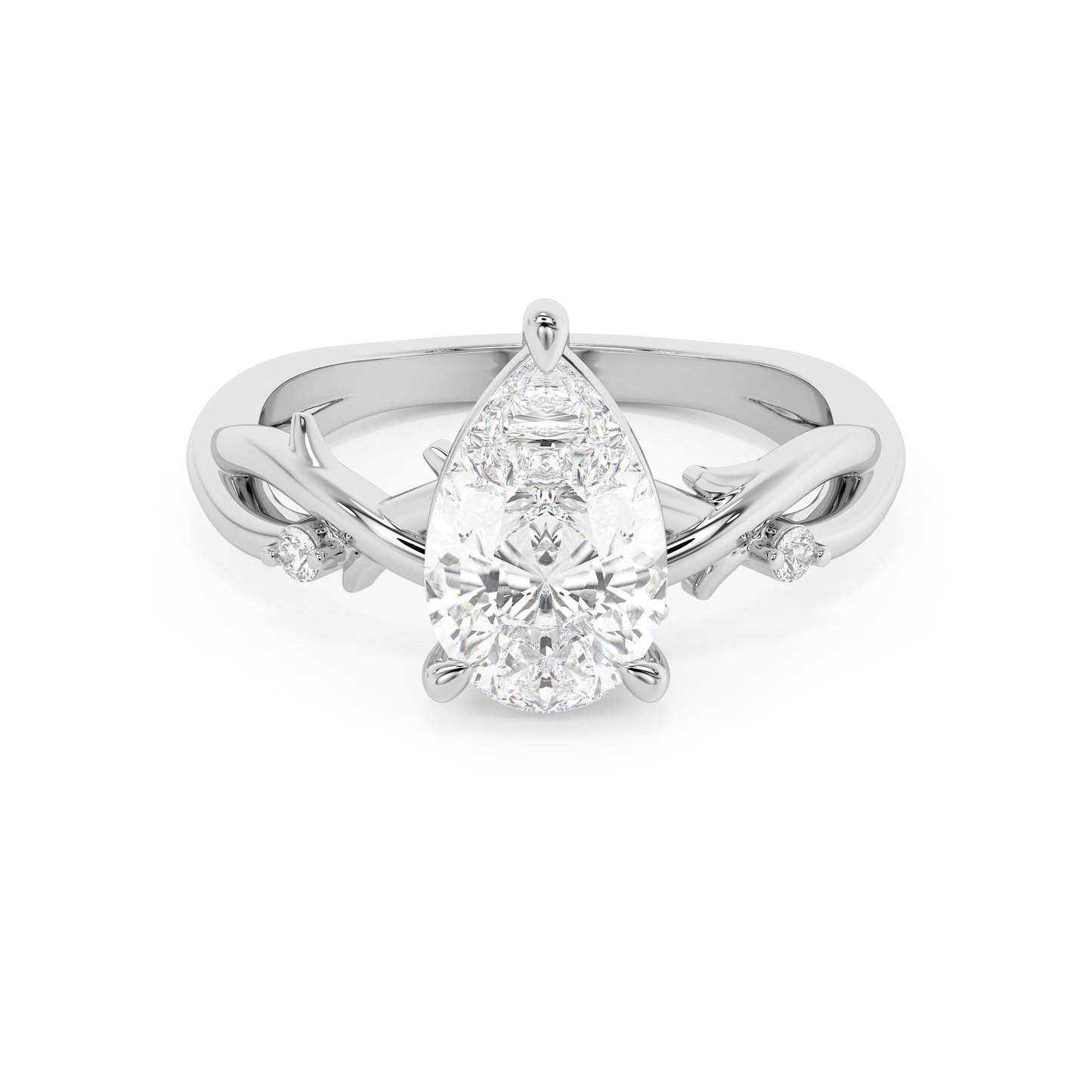 Emerald Solitaire Lab Grown Diamond Engagement Ring