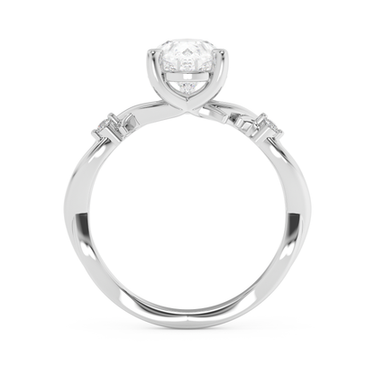 Emerald Solitaire Lab Grown Diamond Engagement Ring