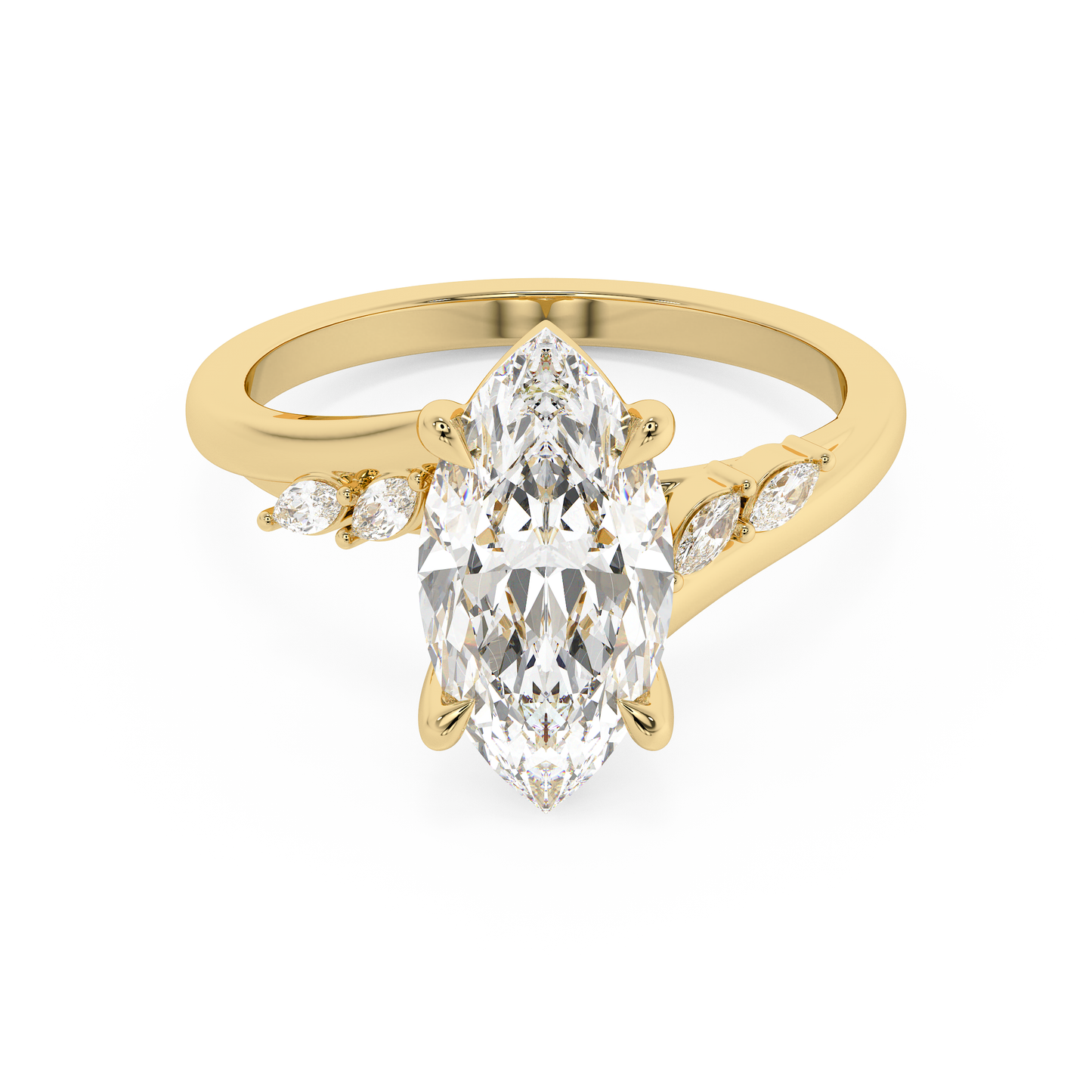 Emerald Solitaire Lab Grown Diamond Engagement Ring