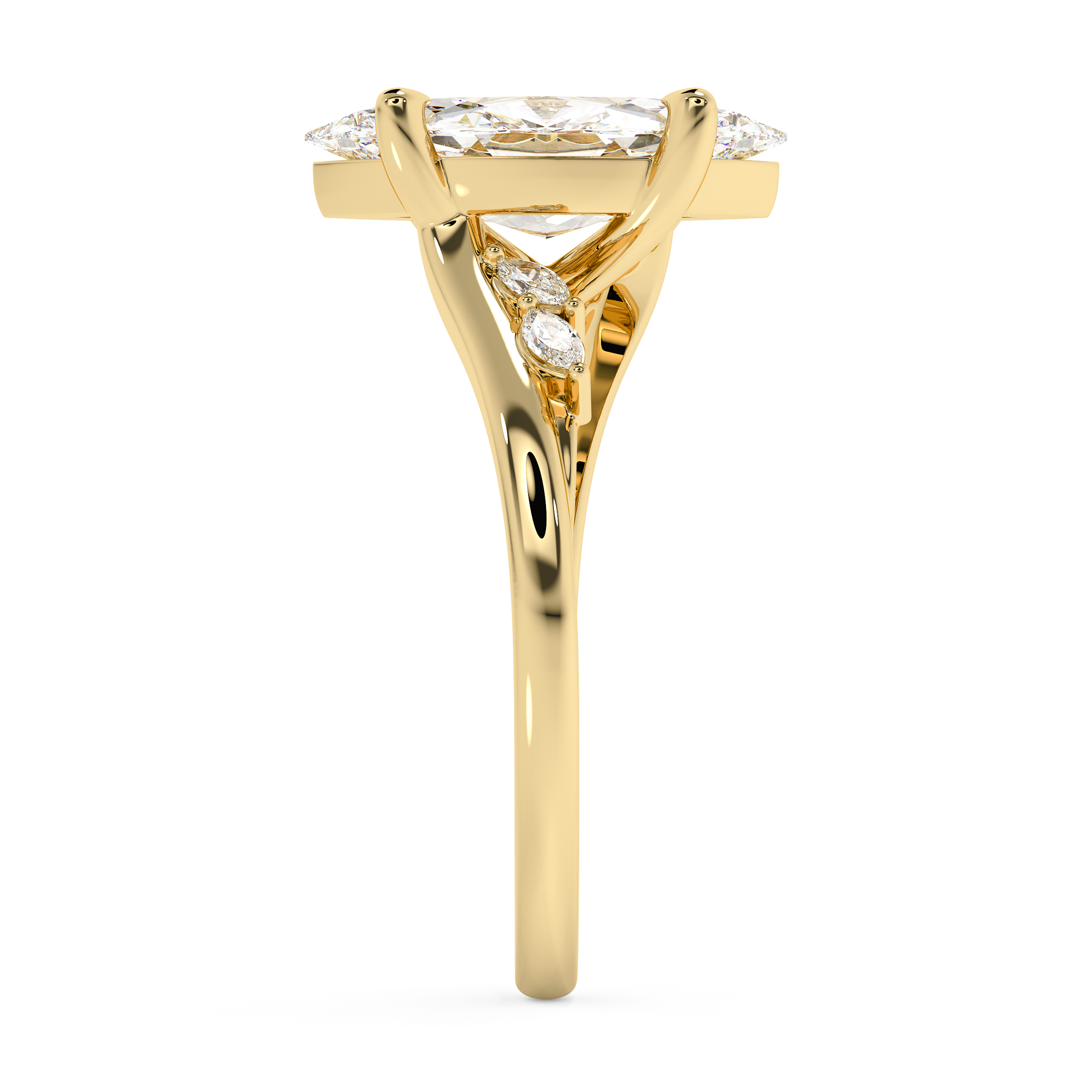 Emerald Solitaire Lab Grown Diamond Engagement Ring