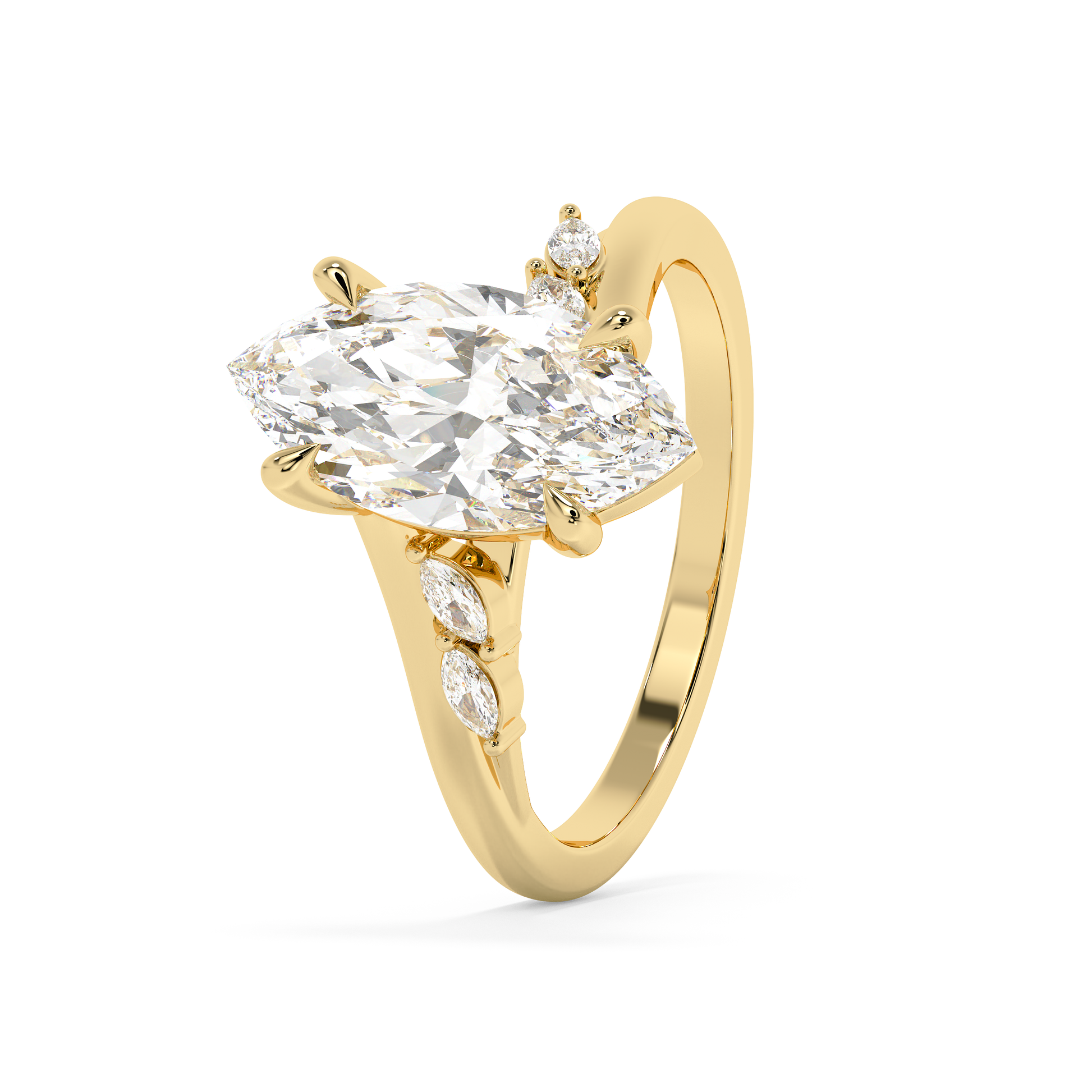 Emerald Solitaire Lab Grown Diamond Engagement Ring