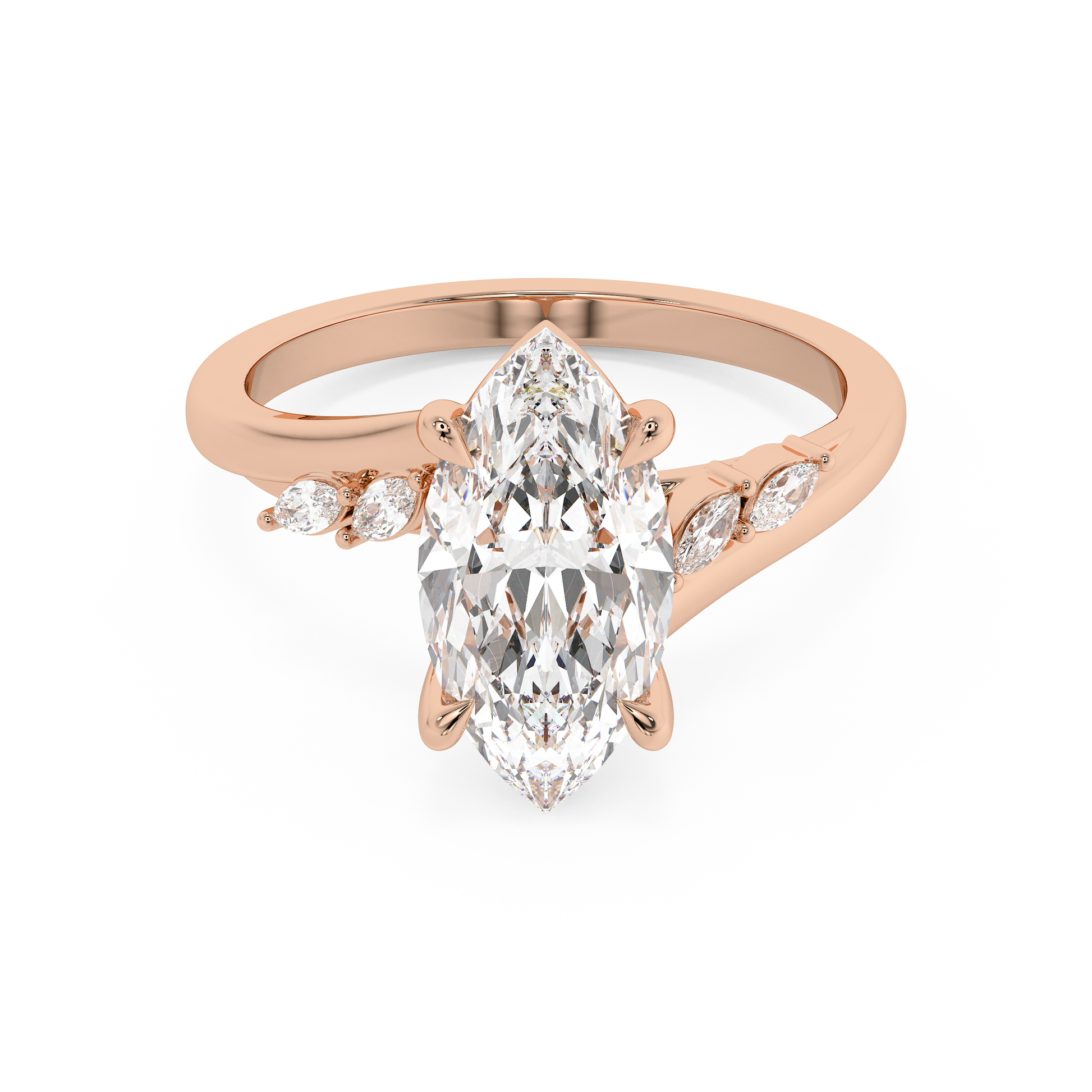 Emerald Solitaire Lab Grown Diamond Engagement Ring