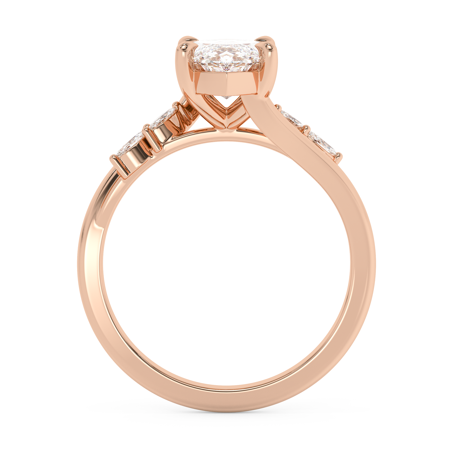Emerald Solitaire Lab Grown Diamond Engagement Ring