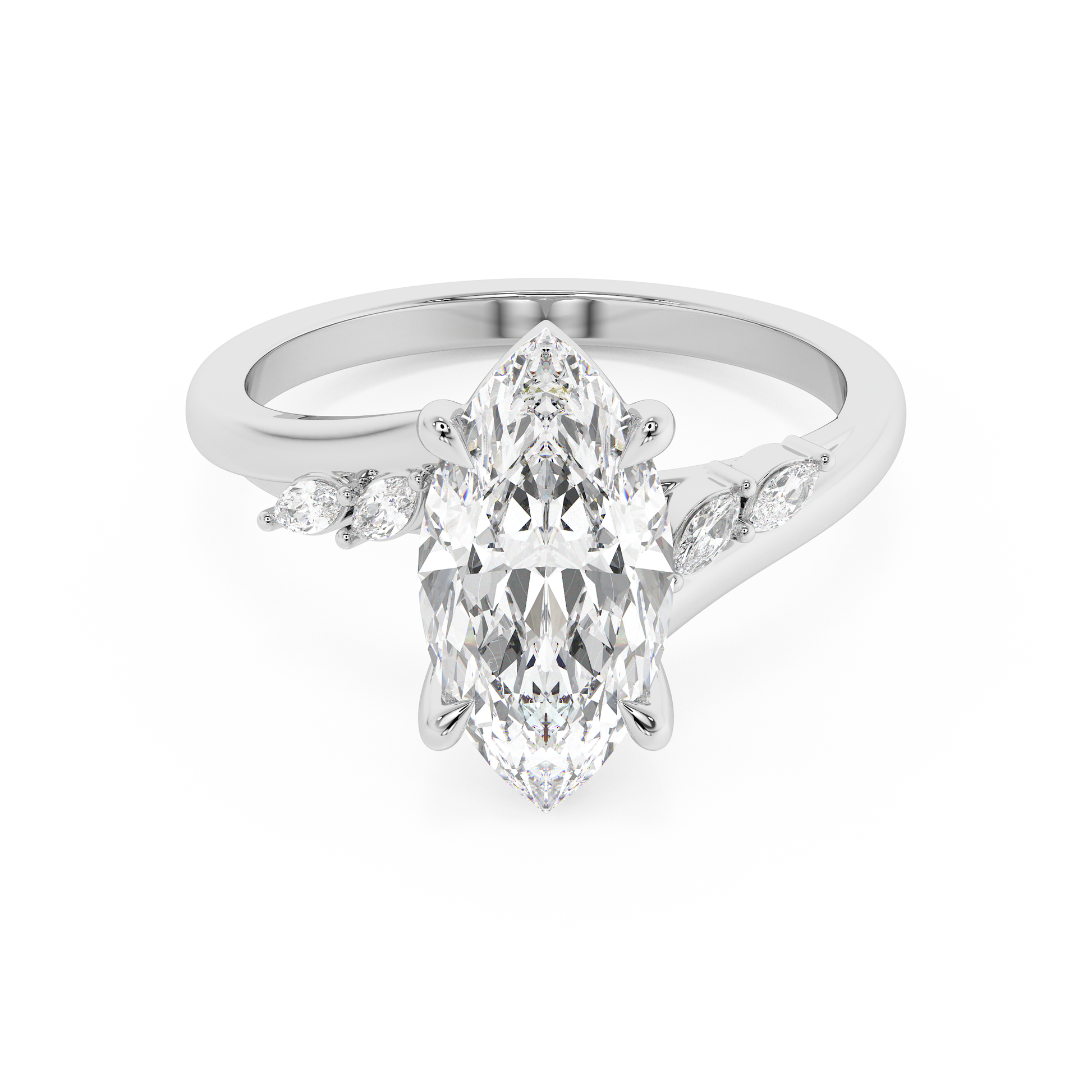 Emerald Solitaire Lab Grown Diamond Engagement Ring