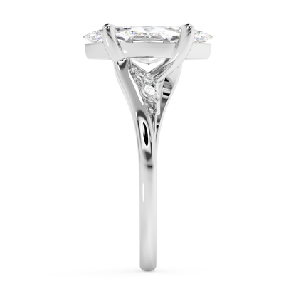 Emerald Solitaire Lab Grown Diamond Engagement Ring