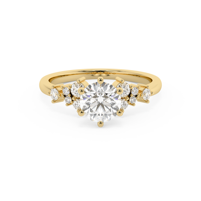 Emerald Solitaire Lab Grown Diamond Engagement Ring