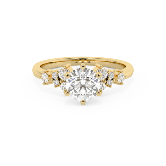 Emerald Solitaire Lab Grown Diamond Engagement Ring