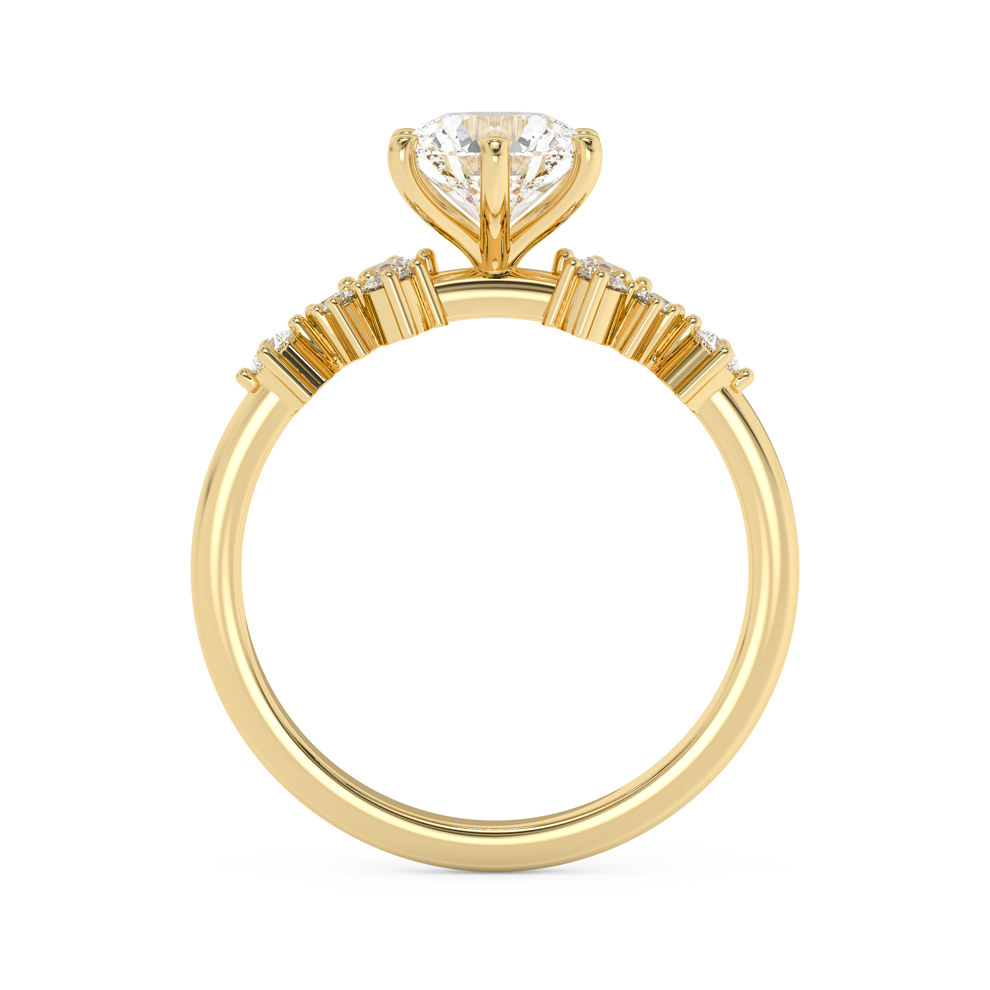 Emerald Solitaire Lab Grown Diamond Engagement Ring