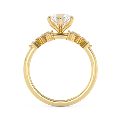 Emerald Solitaire Lab Grown Diamond Engagement Ring