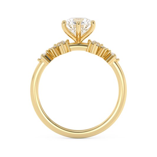 Emerald Solitaire Lab Grown Diamond Engagement Ring