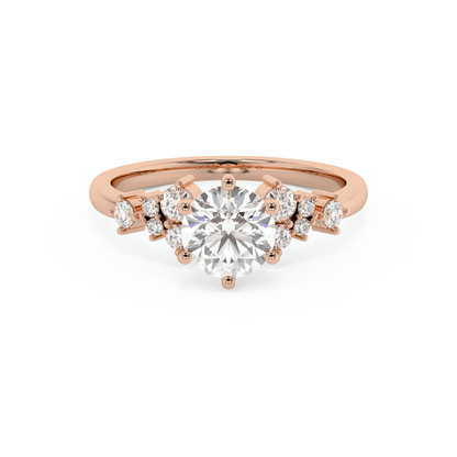 Emerald Solitaire Lab Grown Diamond Engagement Ring